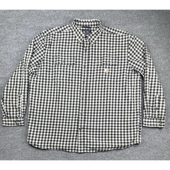 Carhartt Other - Carhartt Button Down Shirt Mens 2XL Black White Gingham Loose Fit TW4451-M